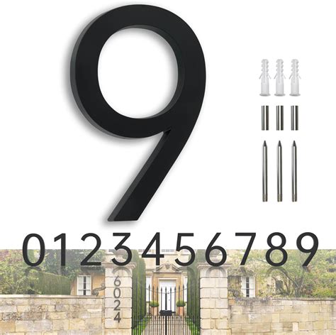 black metal house numbers|7 inch black house numbers.